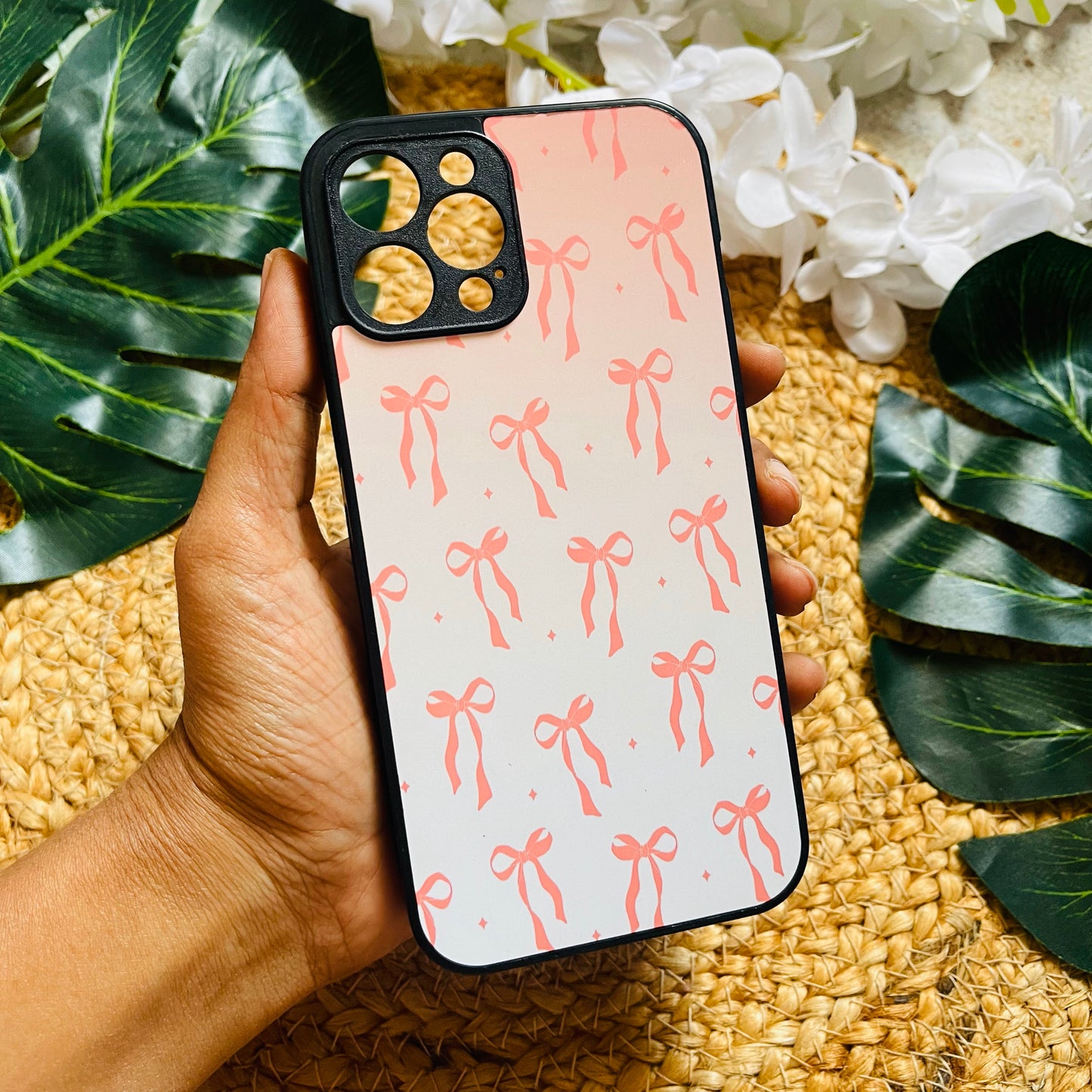 Gradient Pink Bows Girly Phone Case