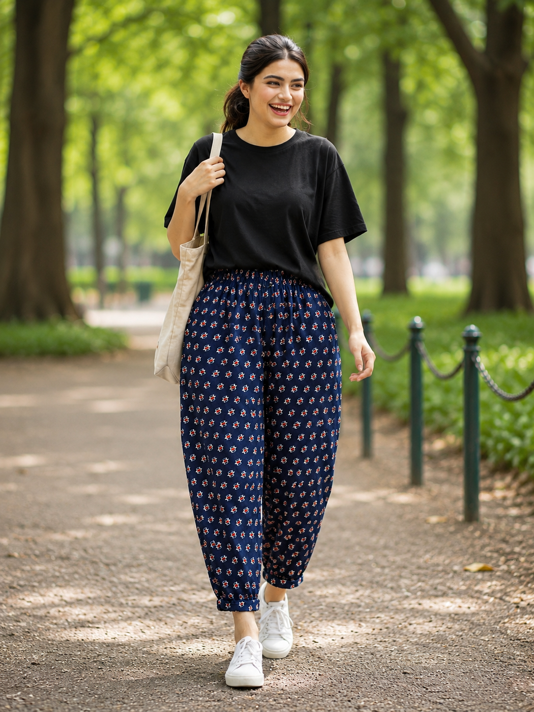 Women's Cotton Printed Pants – Everyday Cotton Comfort