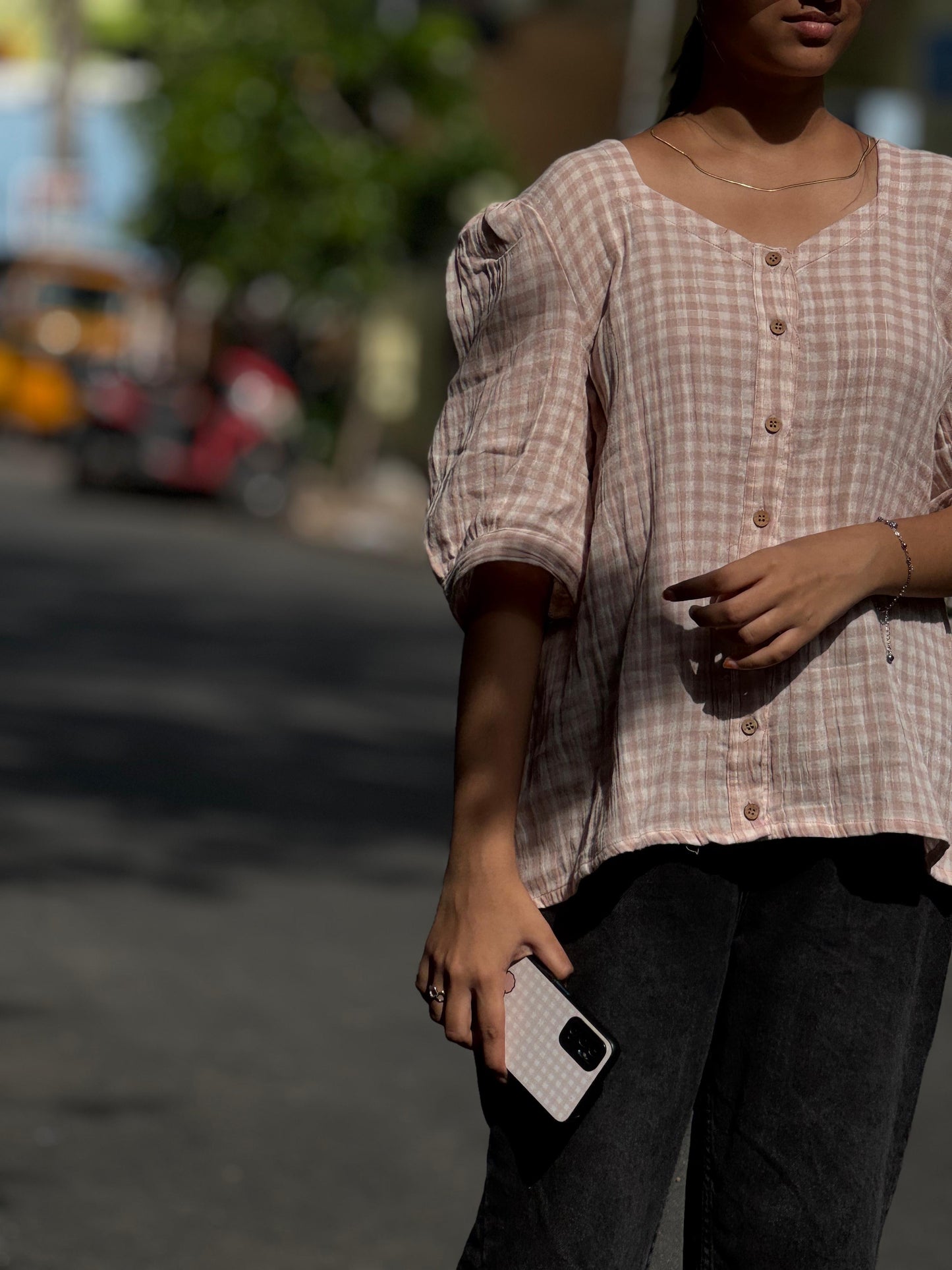 Crushed Checked Muslin Outfit