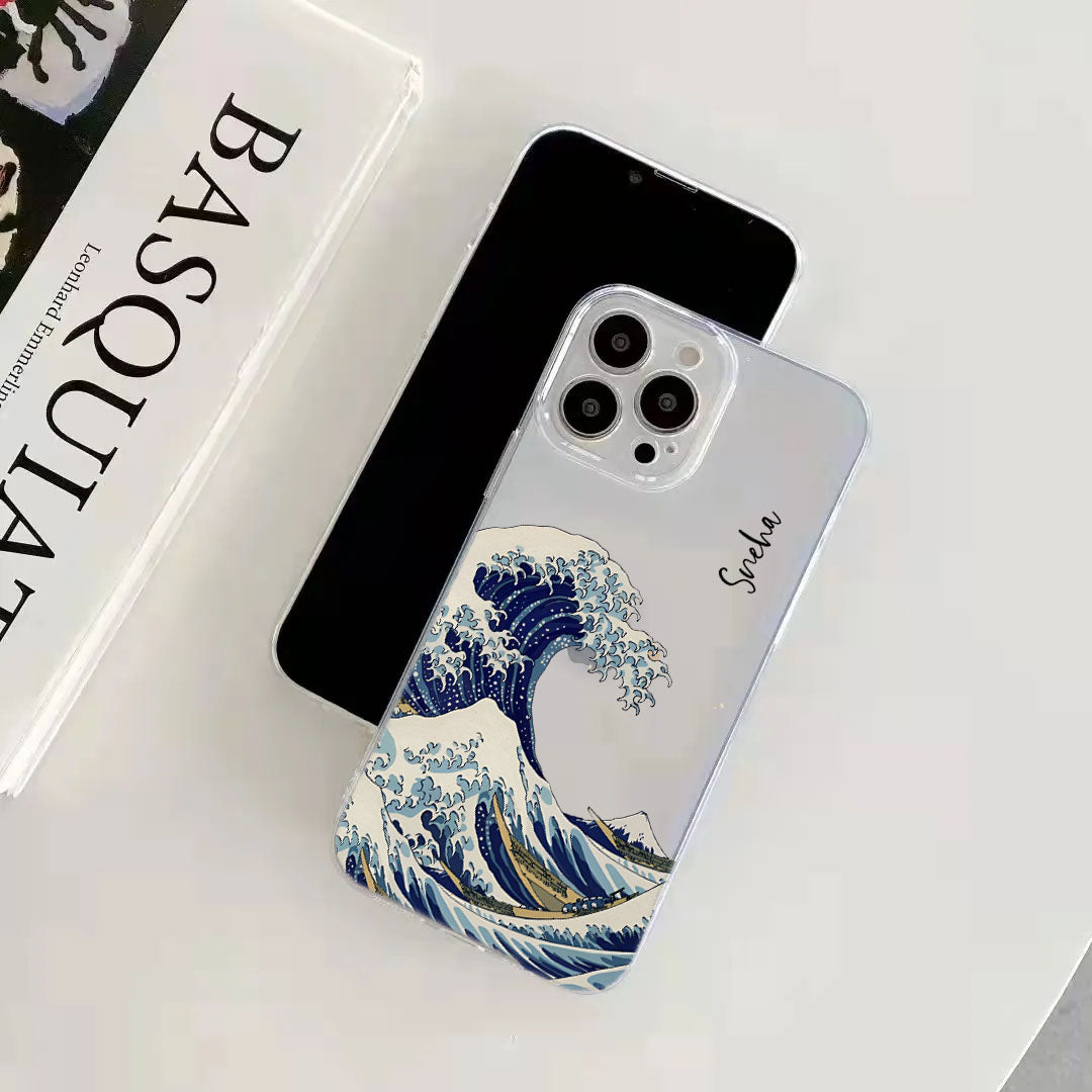 Wave With Name Transparent Silicone case