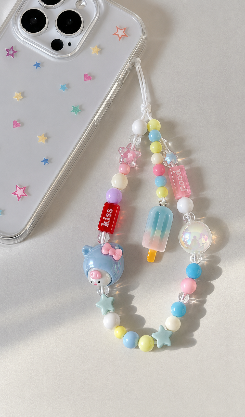 Cute Multicolor Beads Phone Charm