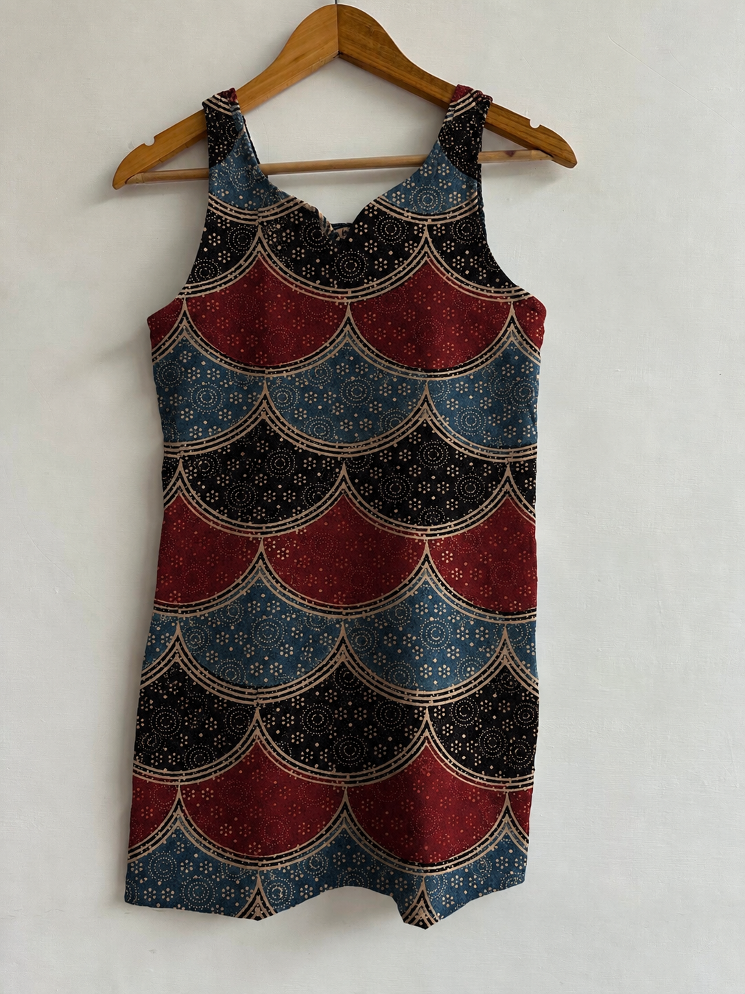 Hand Block Printed Premium Cotton Sleeveless Kurti