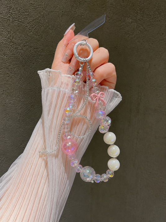 Crystal Beads Bow Phone charm