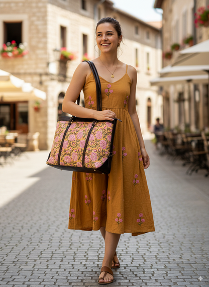Sanganeri Hand Block Printed Hand Bag
