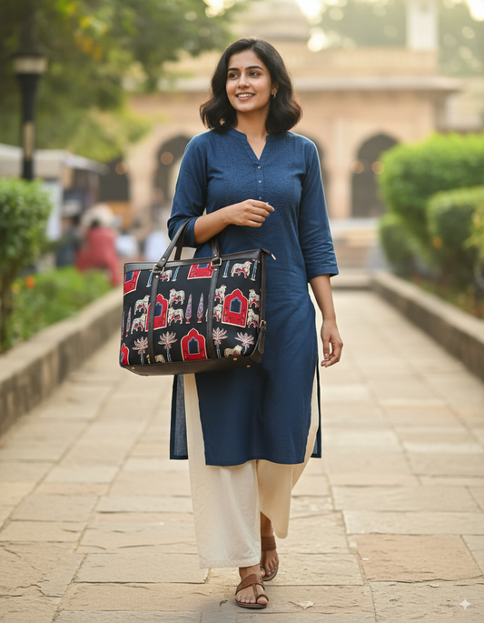 Ajrakh Hand Block Printed Hand Bag