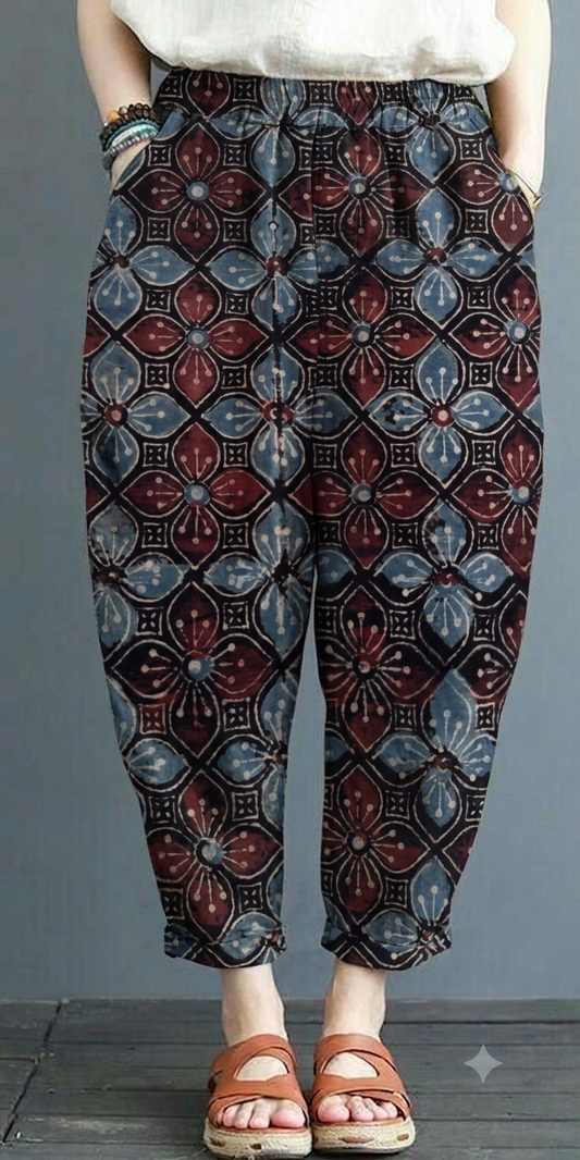 Women's Cotton Hand Block Printed Pants – Everyday Cotton Comfort