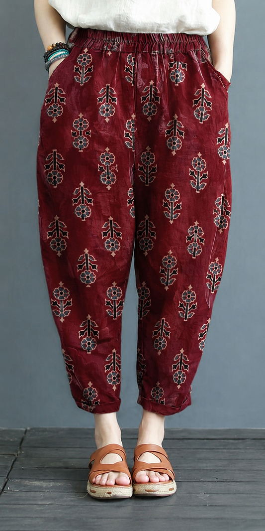 Women's Cotton Hand Block Printed Pants – Everyday Cotton Comfort