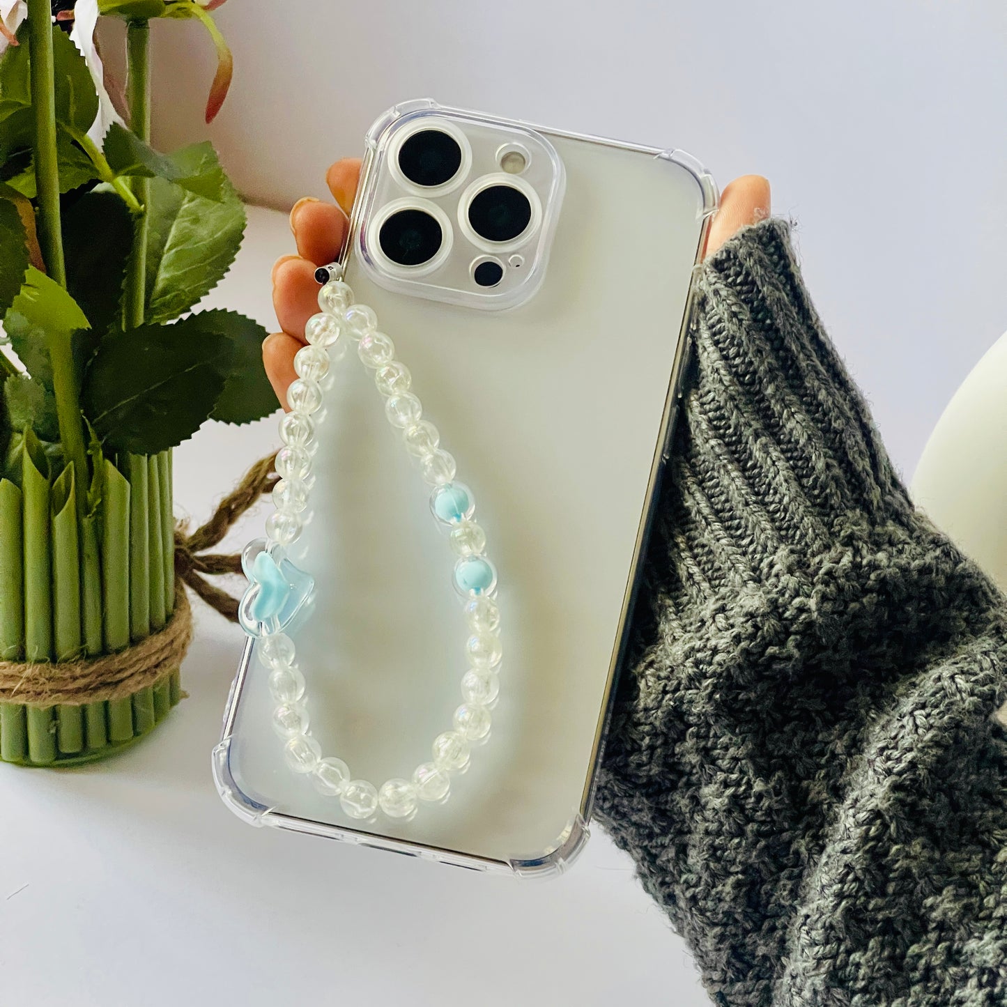 Pastel Blue Heart Charms For Phone Case
