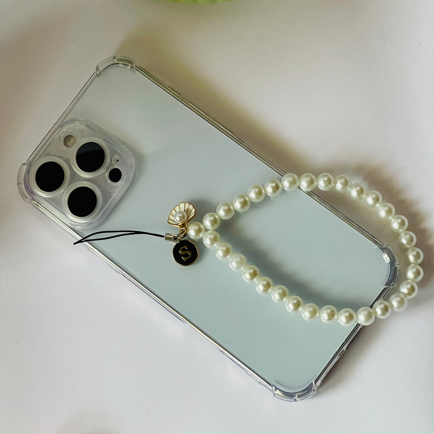 Initial With Shell Charms For Phone Case