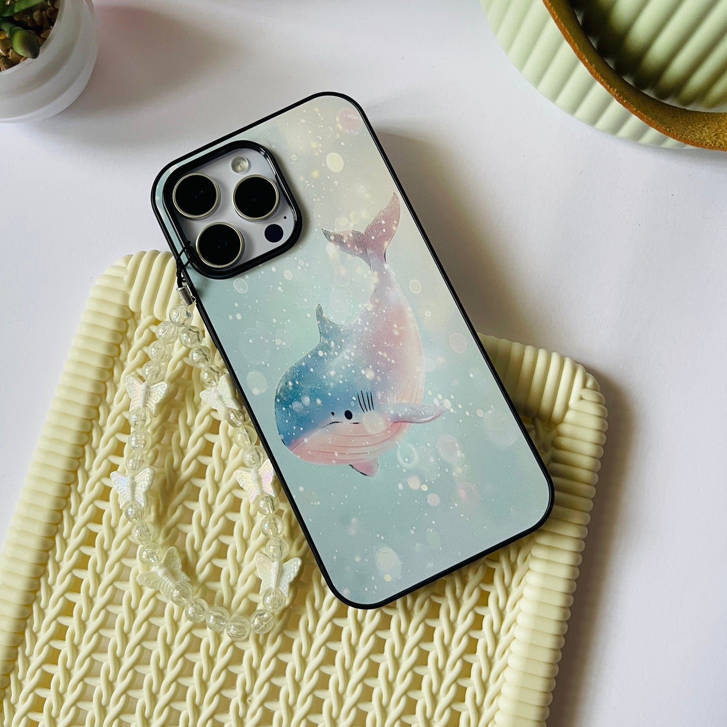Dolphin With Butterfly Charm Protective Phone Case