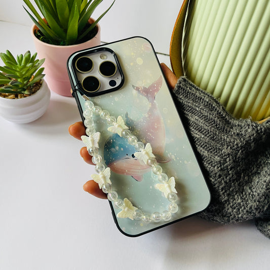 Dolphin With Butterfly Charm Protective Phone Case