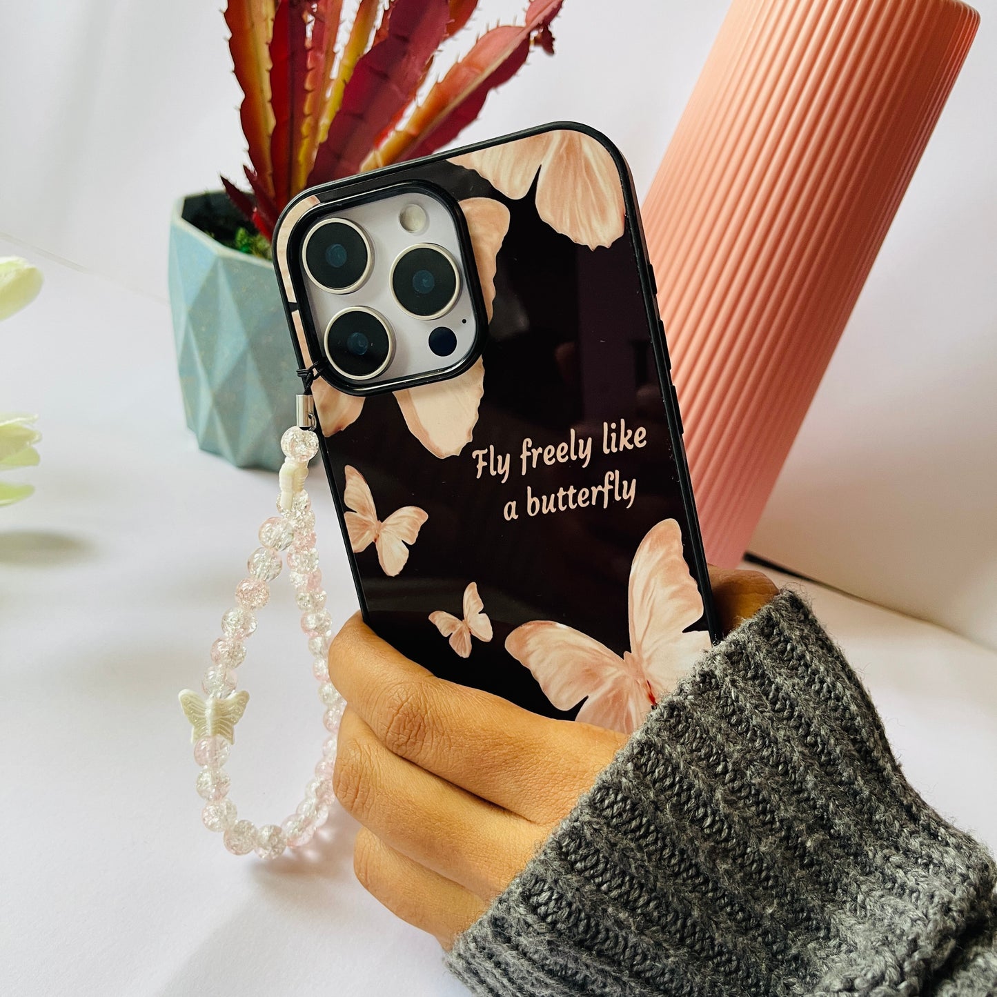 Butterfly With Charm Protective Phone Case
