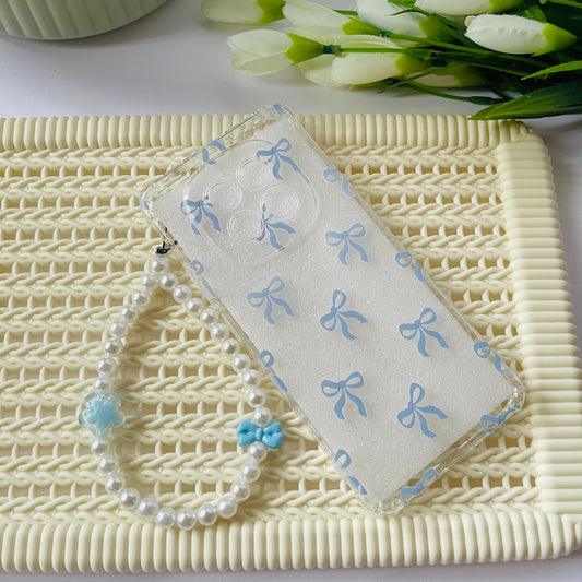 Blue Mini Bows Printed Cover Charm Phone Case