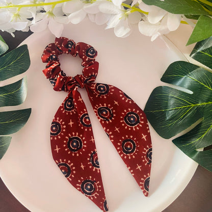 Ajrakh Cotton scarf Scrunchies