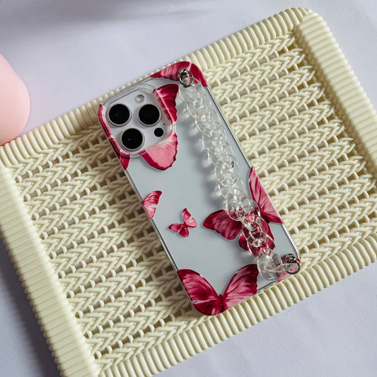 Butterfly  Printed Chain Phone Case