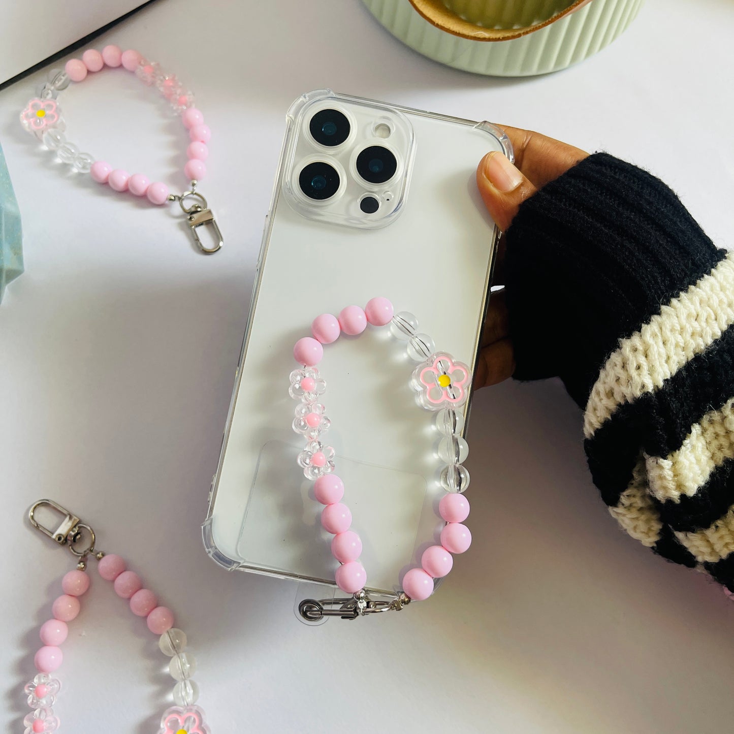Pink flower Charms For Phone Case