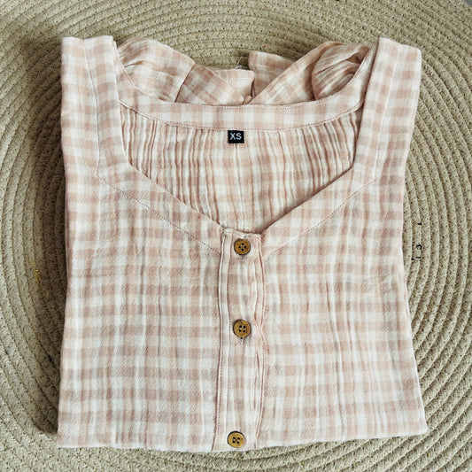 Crushed Checked Muslin Outfit
