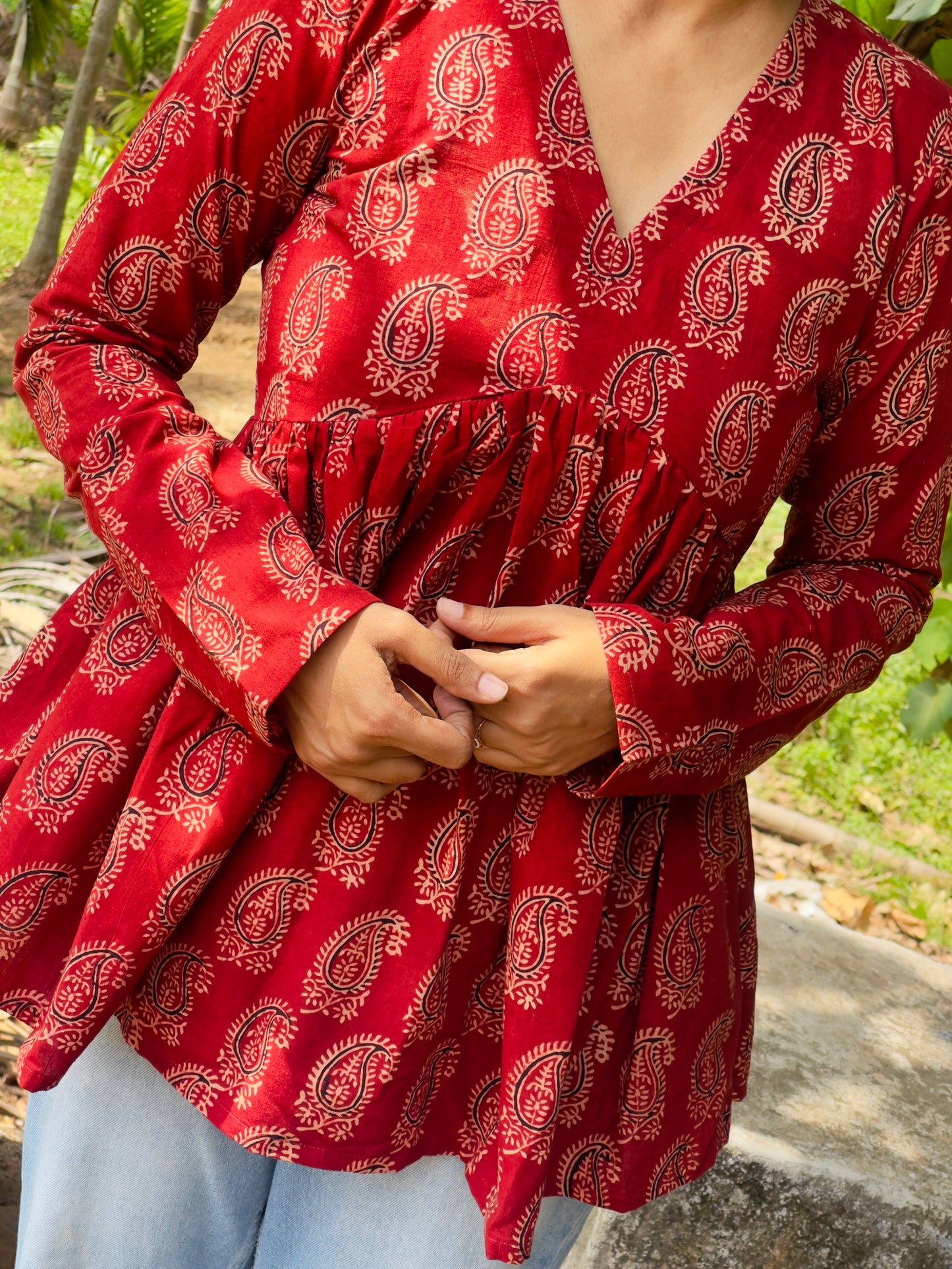 Pure Cotton Alia Cut Short Kurti