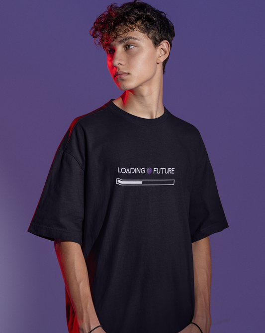 Loading Future Oversized Black Front and Back Printed Tshirt Unisex