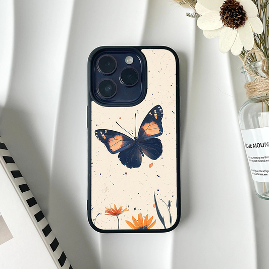 Butterfly Wings Effect Protective Glass Case