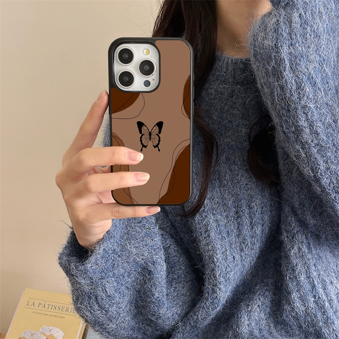Butterfly Wings Effect Protective Glass Case