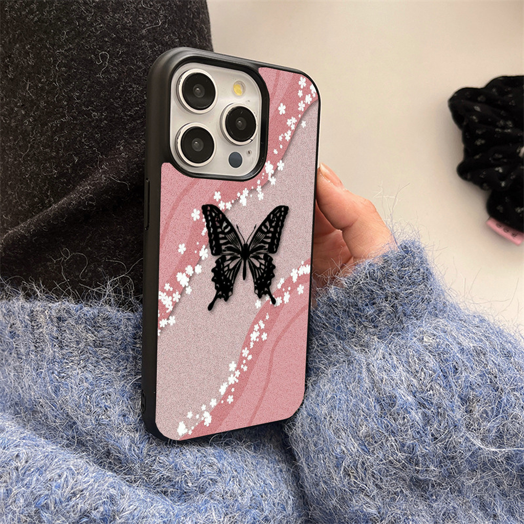 Butterfly Wings Effect Protective Glass Case