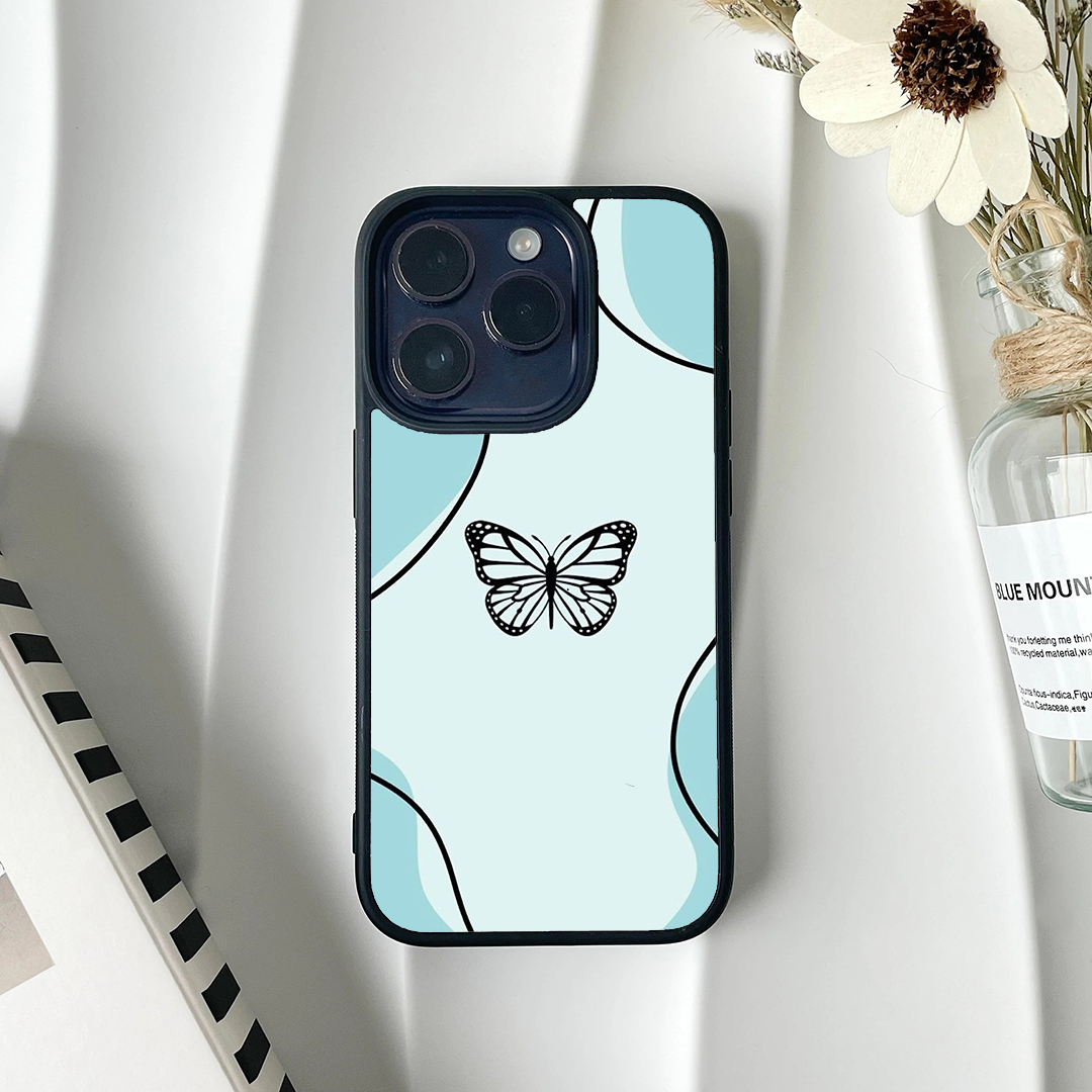 Butterfly Wings Effect Protective Glass Case