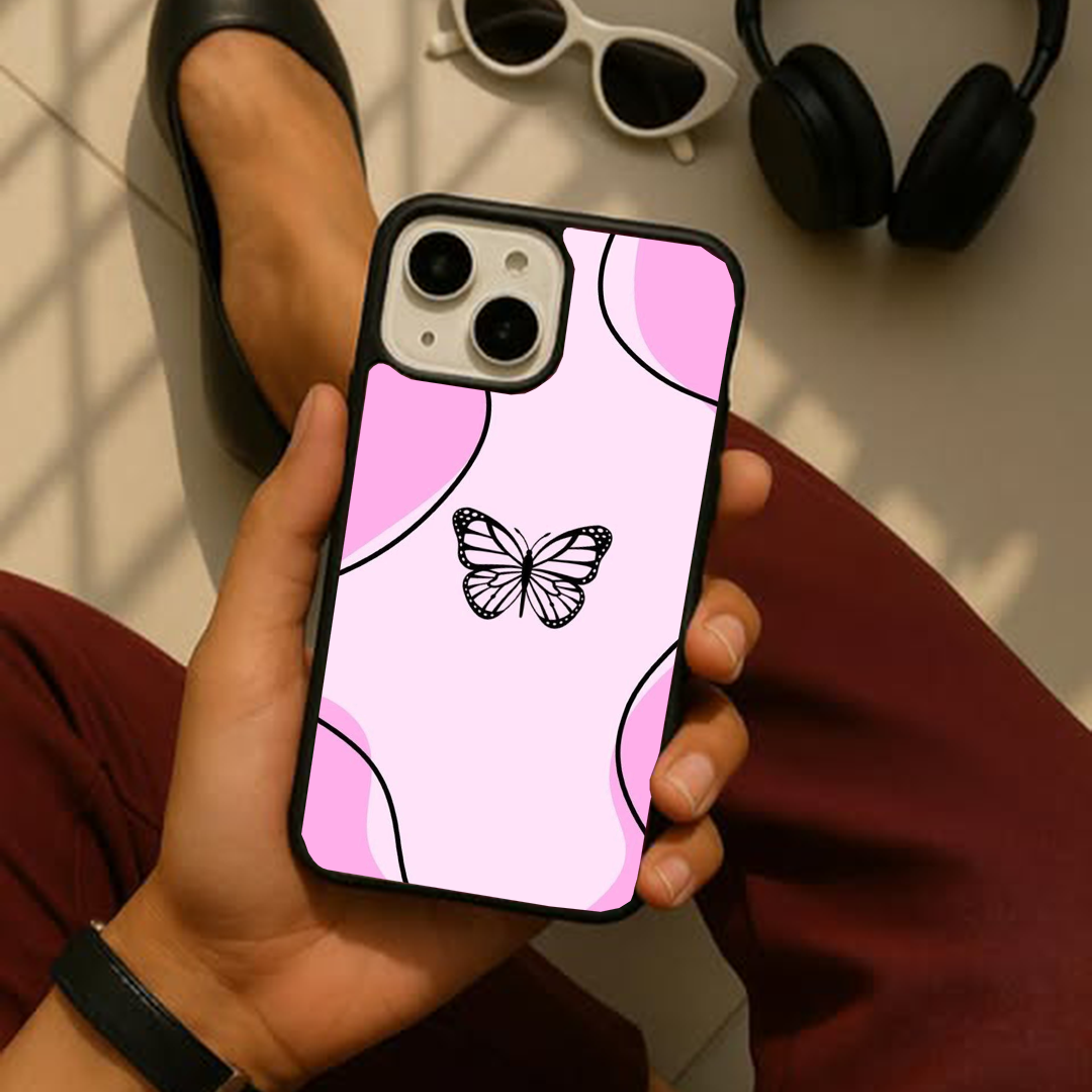 Butterfly Wings Effect Protective Glass Case