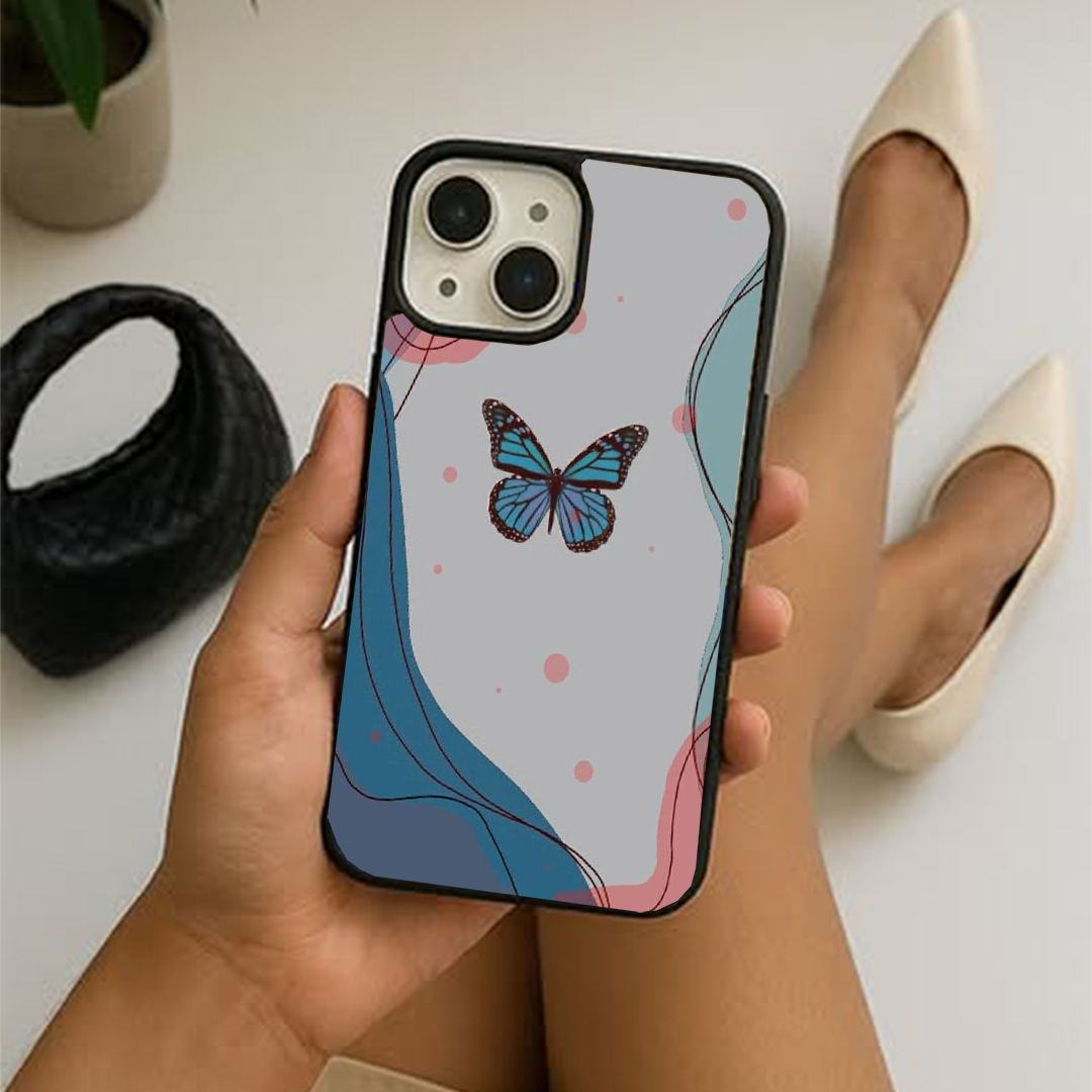 Butterfly Wings Effect Protective Glass Case