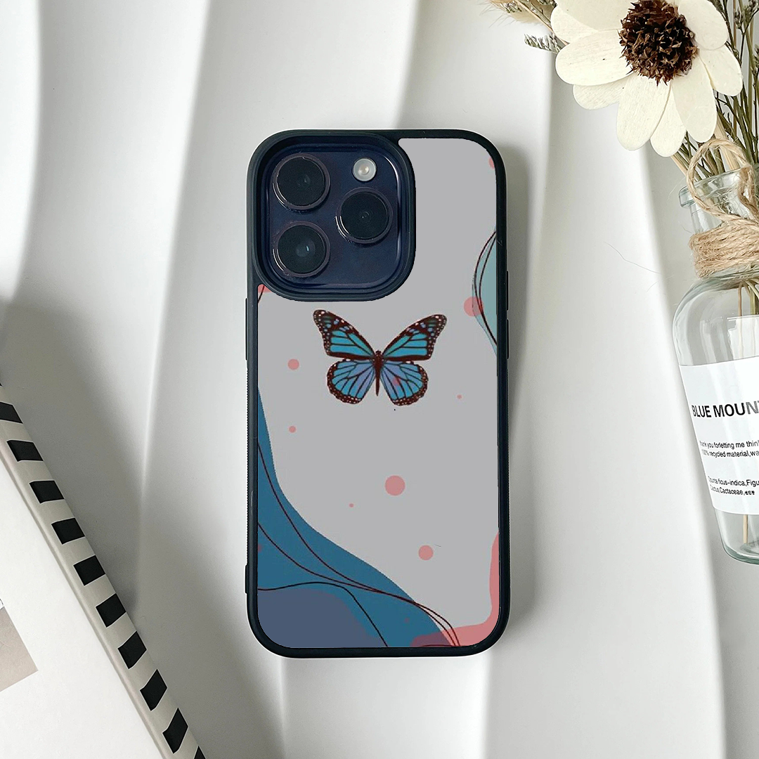 Butterfly Wings Effect Protective Glass Case