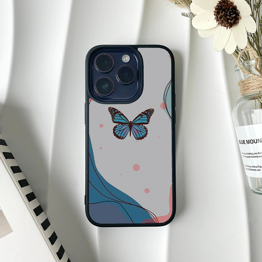 Butterfly Wings Effect Protective Glass Case