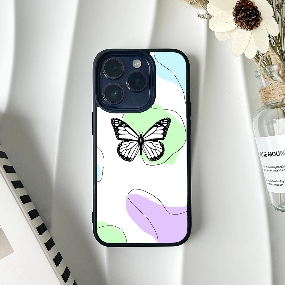 Butterfly Wings Effect Protective Glass Case