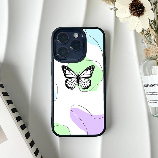 Butterfly Wings Effect Protective Glass Case