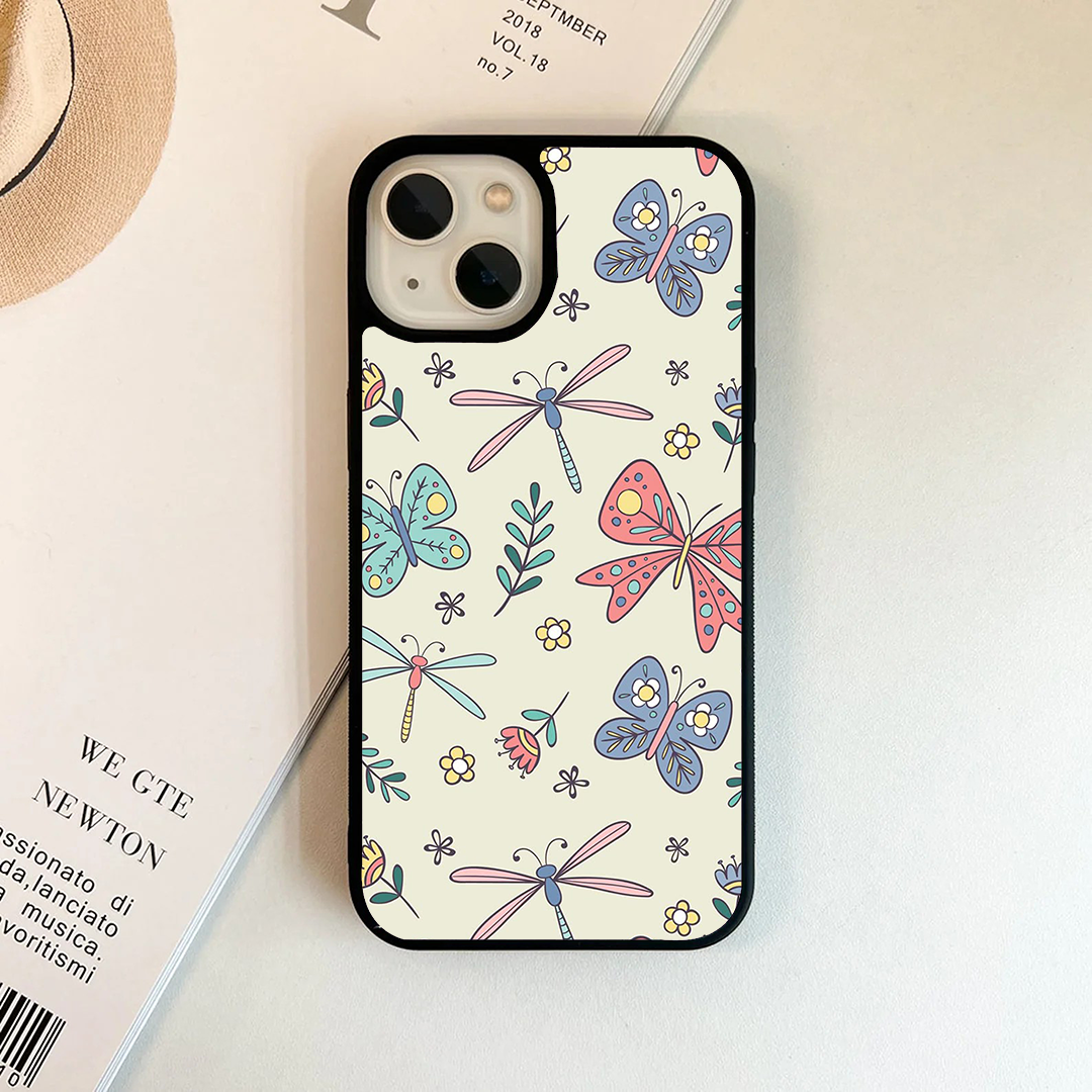 Butterfly Wings Effect Protective Glass Case