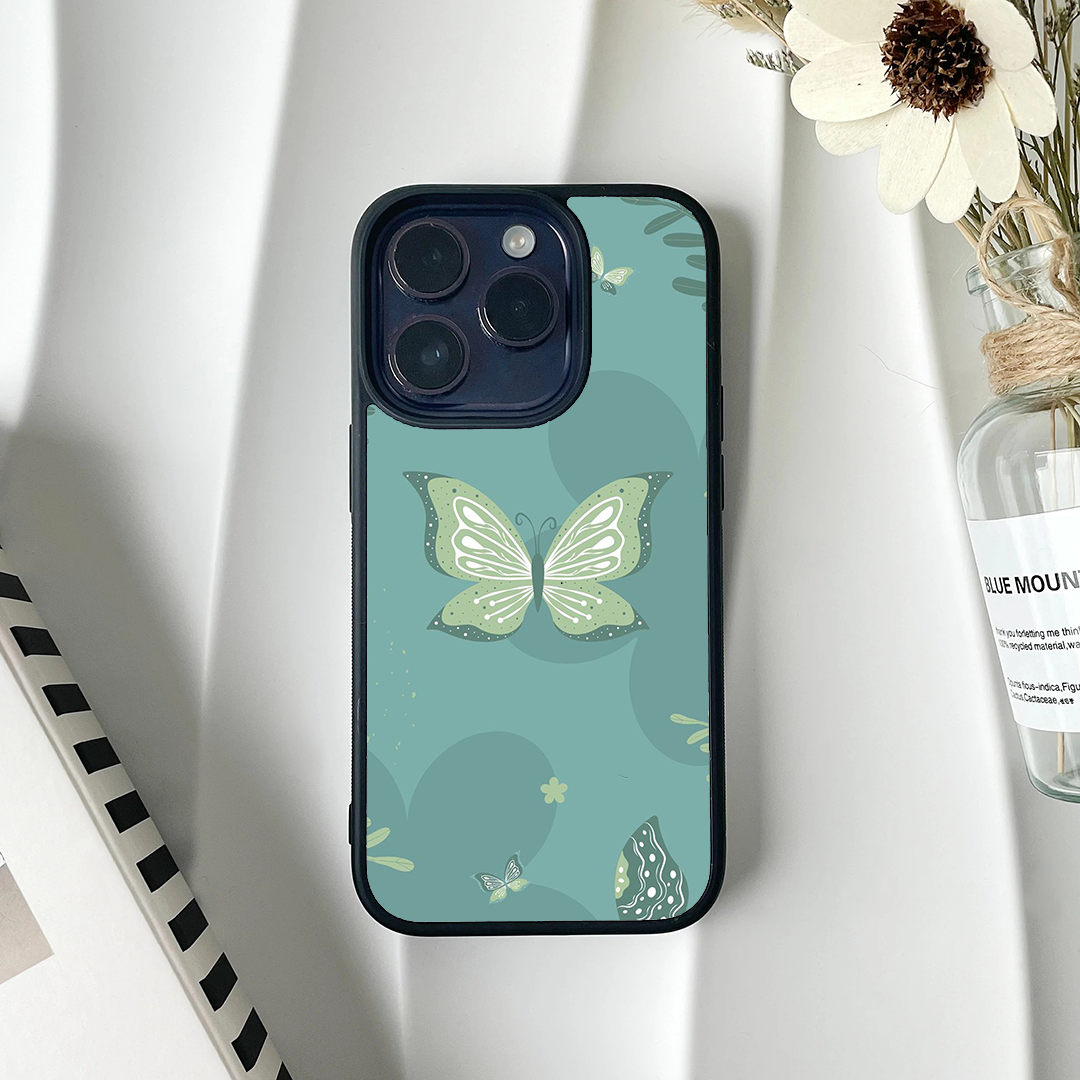 Butterfly Wings Effect Protective Glass Case