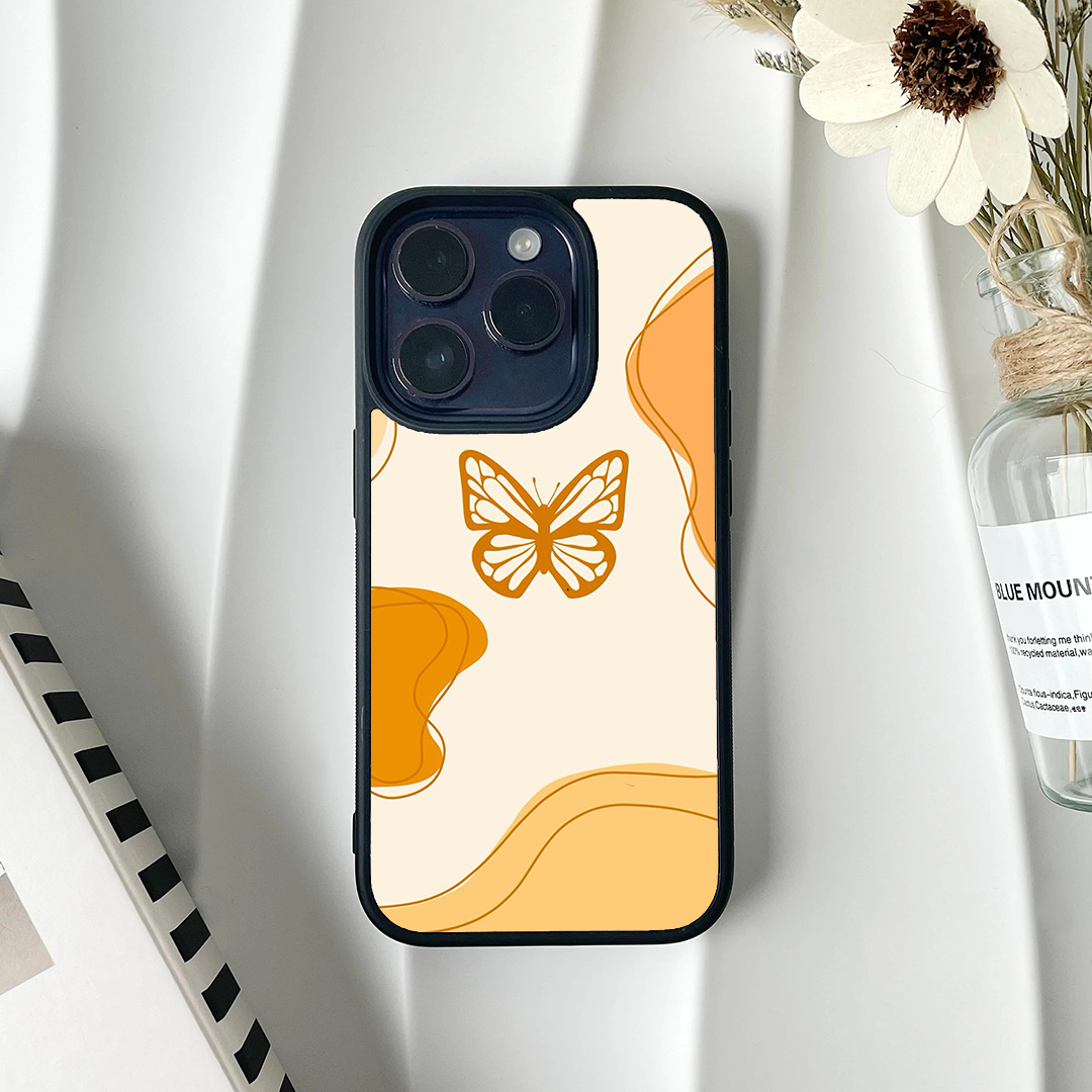 Butterfly Wings Effect Protective Glass Case