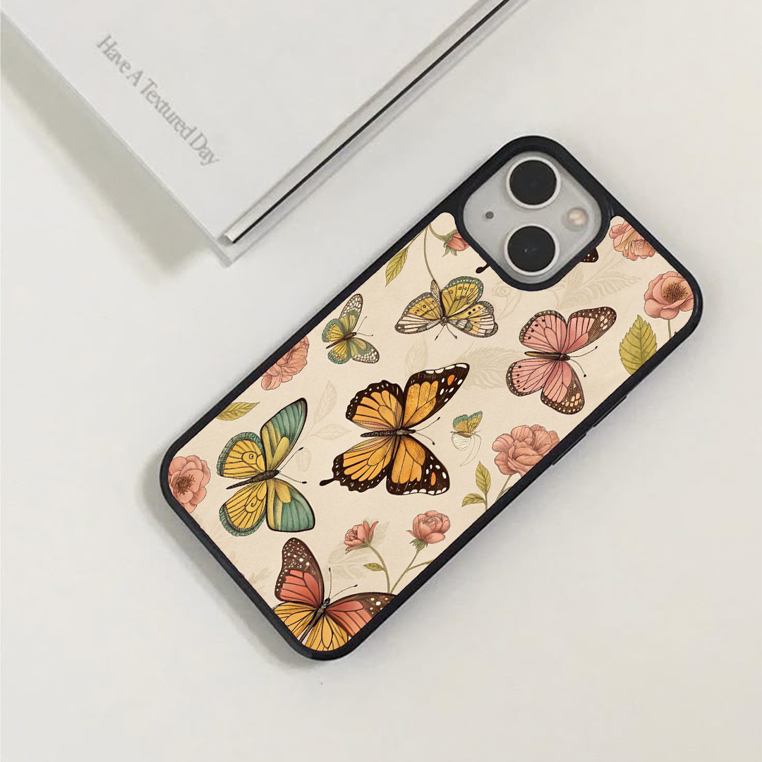 Butterfly Wings Effect Protective Glass Case
