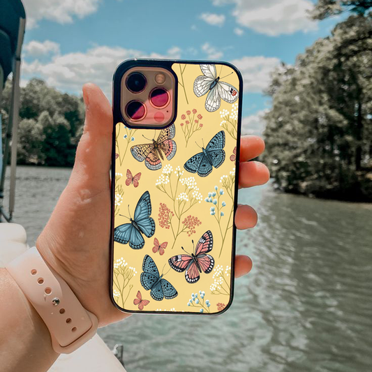 Butterfly Wings Effect Protective Glass Case