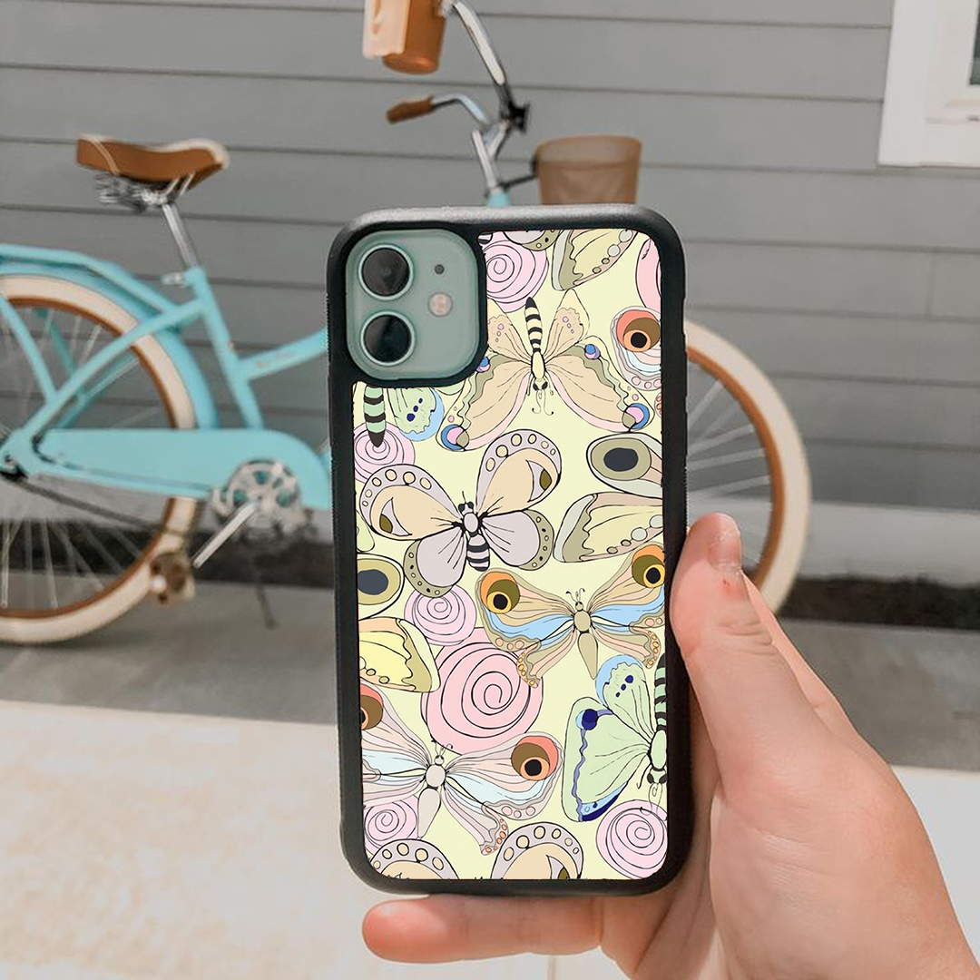 Butterfly Wings Effect Protective Glass Case