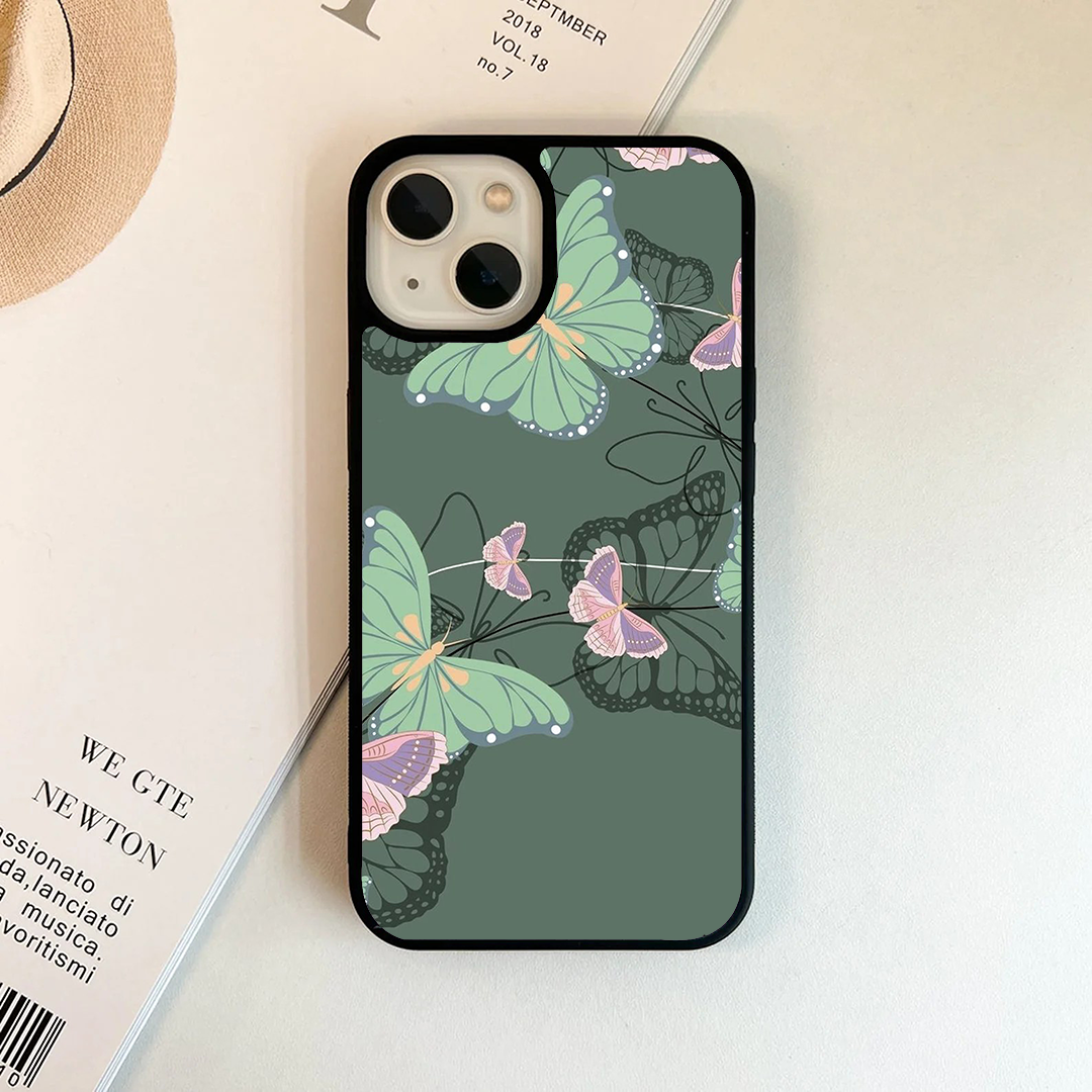 Butterfly Wings Effect Protective Glass Case