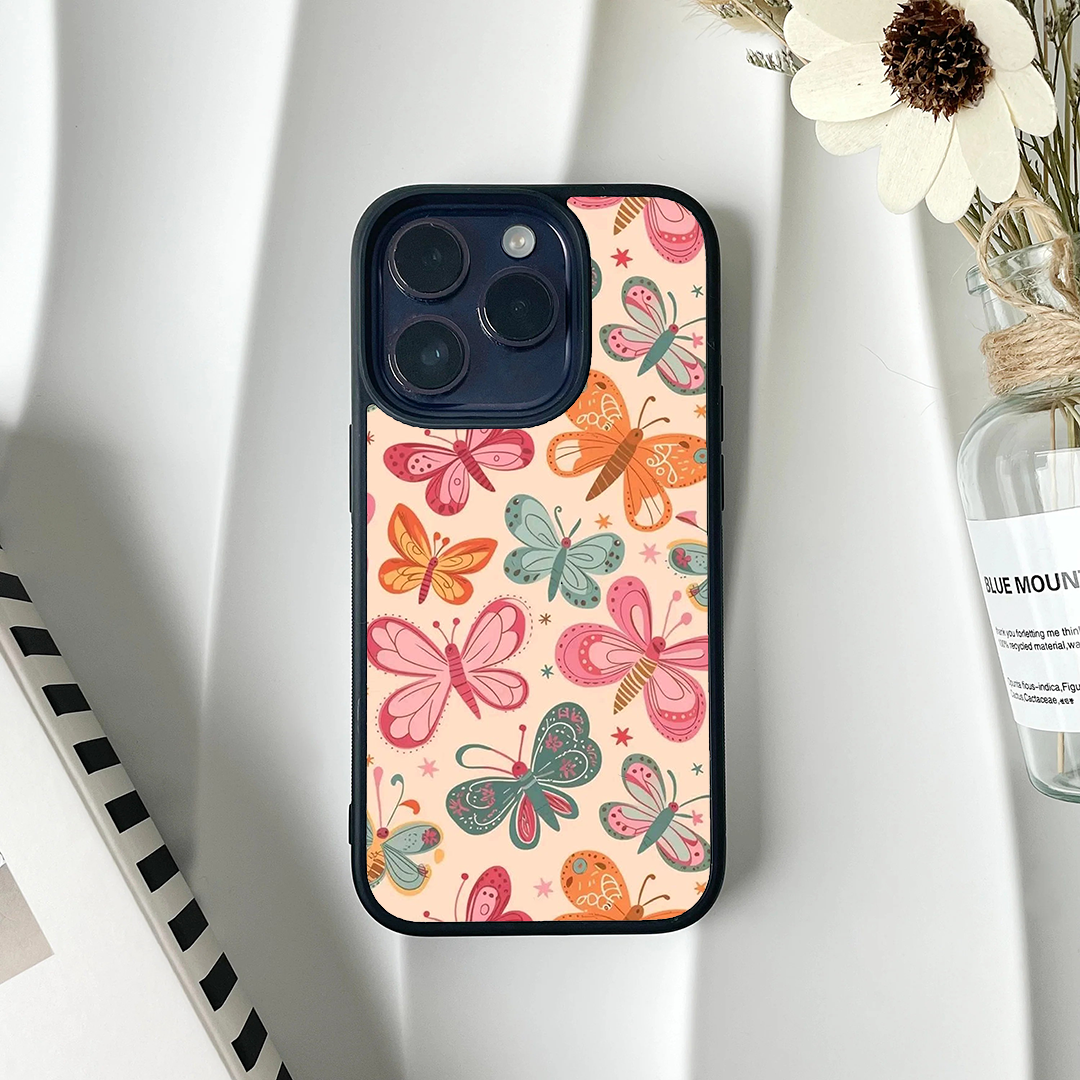 Butterfly Wings Effect Protective Glass Case