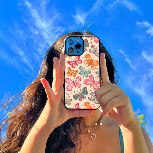 Butterfly Wings Effect Protective Glass Case