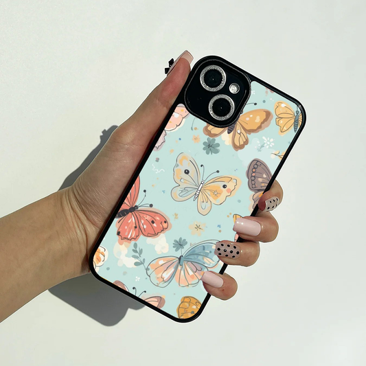 Butterfly Wings Effect Protective Glass Case