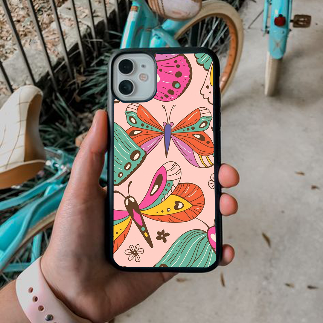 Butterfly Wings Effect Protective Glass Case