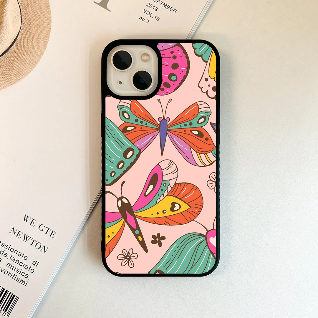 Butterfly Wings Effect Protective Glass Case