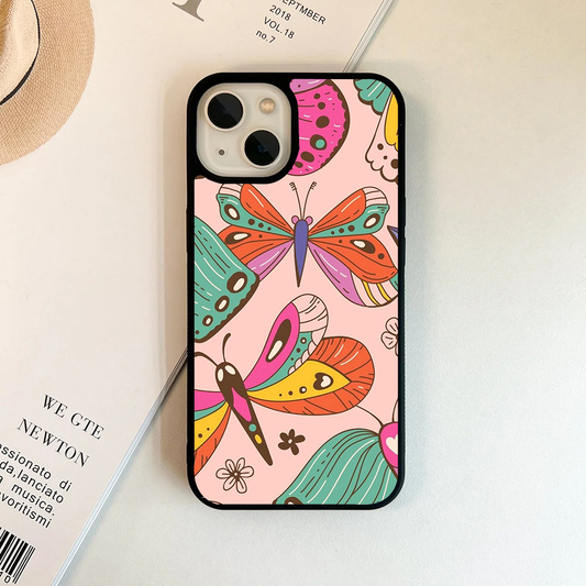 Butterfly Wings Effect Protective Glass Case