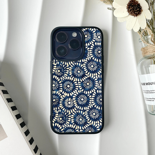 Blue Sapphire Shells Protective Glass Case