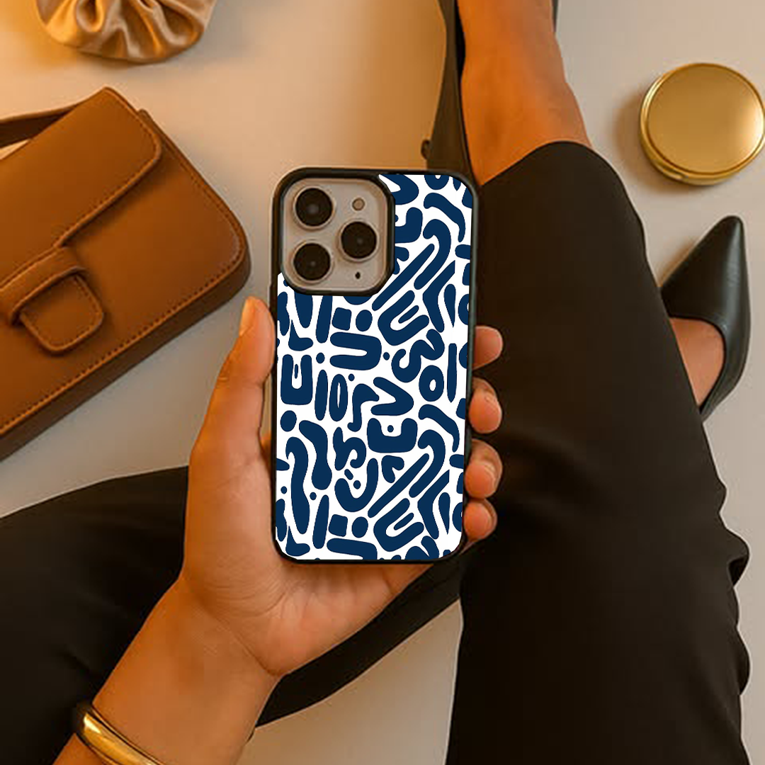 Glacial Blue Swirl Protective Glass Case
