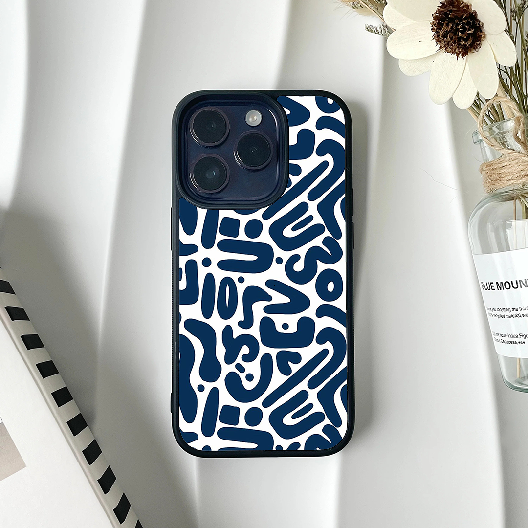 Glacial Blue Swirl Protective Glass Case