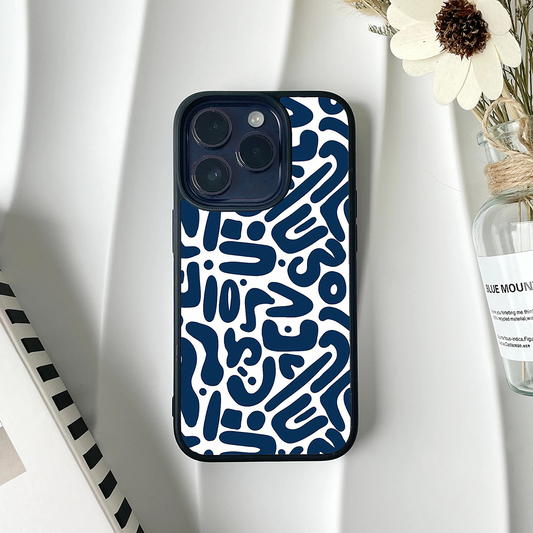 Glacial Blue Swirl Protective Glass Case